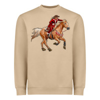 Mushroom Western Christmas Cowgirl On The Horse Heavyweight Sweatshirt - RanaPortraitStore