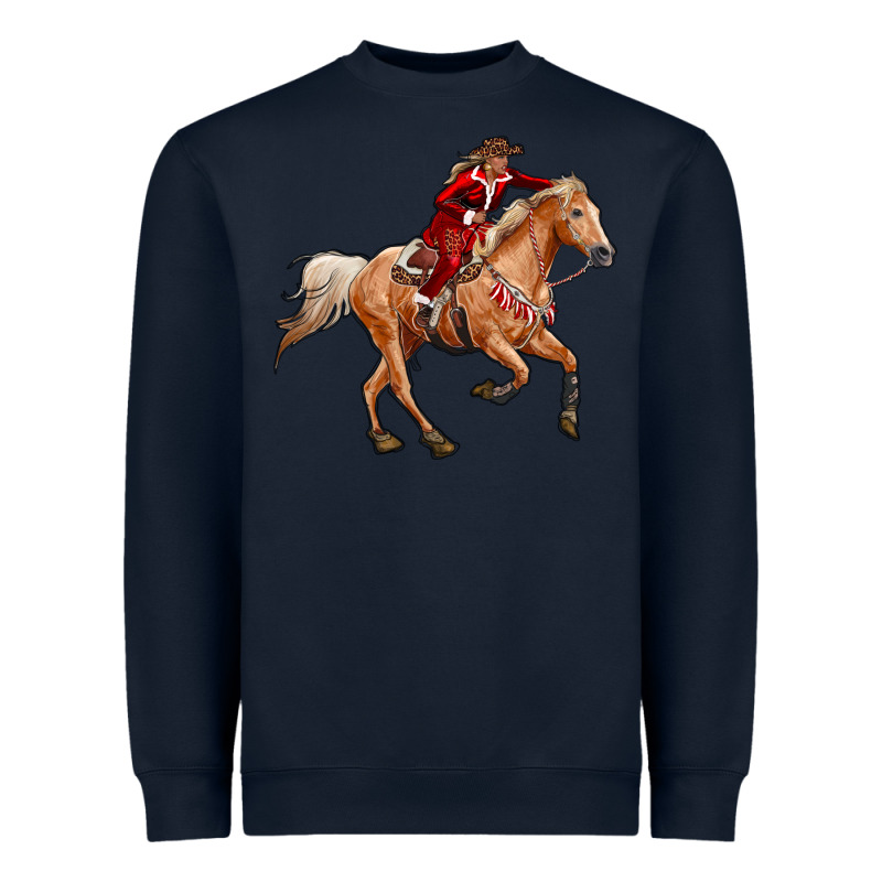 Western Christmas Cowgirl On The Horse Heavyweight Sweatshirt by RanaPortraitStore | Teevron