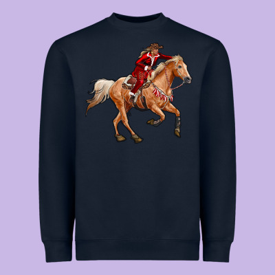 Western Christmas Cowgirl On The Horse Heavyweight Sweatshirt Designed By Ranaportraitstore