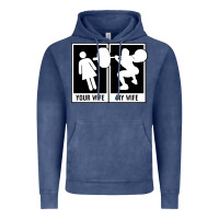 Vintage Denim your wife my wife weightlifting Vintage Hoodie - linhVisuals