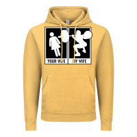 Vintage Mustard your wife my wife weightlifting Vintage Hoodie - linhVisuals