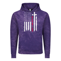 Cloud Purple in god we trust with patriotic vintage american flag t shirt Vintage Hoodie - linhVisuals