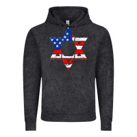 Vintage Black hanukah american flag star of david   jewish chanukah t shirt Vintage Hoodie - linhVisuals