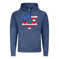 Vintage Denim hanukah american flag star of david   jewish chanukah t shirt Vintage Hoodie - linhVisuals