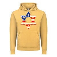 Vintage Mustard hanukah american flag star of david   jewish chanukah t shirt Vintage Hoodie - linhVisuals