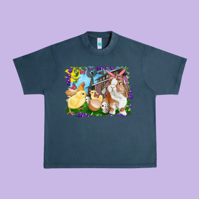 Easter Farm Chicks And Bunny Urban Heavy Tee Designed By Ranaportraitstore