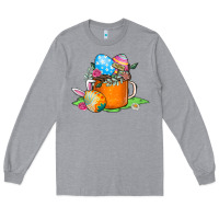 Heather Grey Easter Coffee Long Sleeve Tee - CowhideDigitalArt