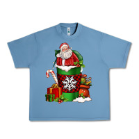 Pebble Blue Christmas Santa Claus Coffee Cup Urban Heavy Tee - FaDigitalArtStudio