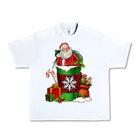 White Christmas Santa Claus Coffee Cup Urban Heavy Tee - FaDigitalArtStudio