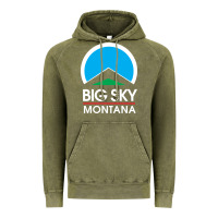 Vintage Olive big sky montana Vintage Hoodie - linhVisuals
