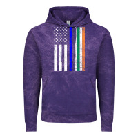 Cloud Purple irish american flag thin blue line police st. patrick's day long sleev Vintage Hoodie - linhVisuals