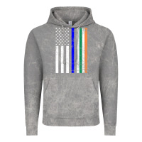 Cloud Rock irish american flag thin blue line police st. patrick's day long sleev Vintage Hoodie - linhVisuals