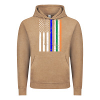 Vintage Coffee irish american flag thin blue line police st. patrick's day long sleev Vintage Hoodie - linhVisuals