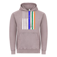 Vintage Zinc irish american flag thin blue line police st. patrick's day long sleev Vintage Hoodie - linhVisuals