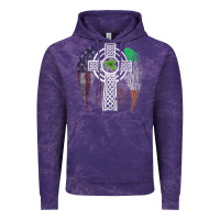 Cloud Purple irish american usa flag celtic cross st patrick's day premium t shirt Vintage Hoodie - linhVisuals