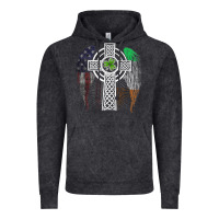 Vintage Black irish american usa flag celtic cross st patrick's day premium t shirt Vintage Hoodie - linhVisuals