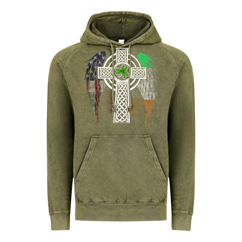 Irish American Usa Flag Celtic Cross St Patrick's Day Premium T Shirt Vintage Hoodie by linhVisuals | Teevron