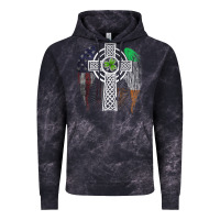 Cloud Black irish american usa flag celtic cross st patrick's day premium t shirt Vintage Hoodie - linhVisuals