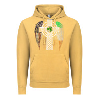 Vintage Mustard irish american usa flag celtic cross st patrick's day premium t shirt Vintage Hoodie - linhVisuals