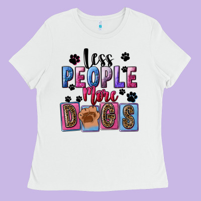 Less People More Dogs Ladies Tee Designed By Fadigitalartstudio