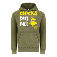 Vintage Olive chicks dig me Vintage Hoodie - linhVisuals