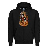Black leopard pumpkin polka dot sunflower Zipper Hoodie - JahusDesignShop