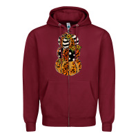 Burgundy leopard pumpkin polka dot sunflower Zipper Hoodie - JahusDesignShop