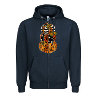 Navy leopard pumpkin polka dot sunflower Zipper Hoodie - JahusDesignShop