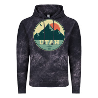 Cloud Black utah retro mountain badge Vintage Hoodie - linhVisuals