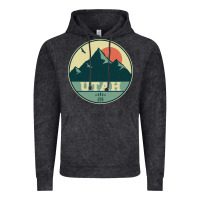 Vintage Black utah retro mountain badge Vintage Hoodie - linhVisuals