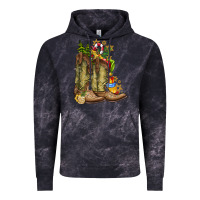 Cloud Black Christmas Boots Vintage Hoodie - CowhideDigitalArt