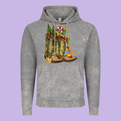 Christmas Boots Vintage Hoodie Designed By Cowhidedigitalart