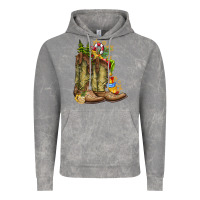 Cloud Rock Christmas Boots Vintage Hoodie - CowhideDigitalArt