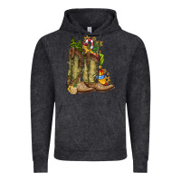Vintage Black Christmas Boots Vintage Hoodie - CowhideDigitalArt