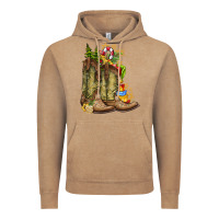 Vintage Coffee Christmas Boots Vintage Hoodie - CowhideDigitalArt