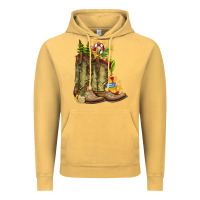 Vintage Mustard Christmas Boots Vintage Hoodie - CowhideDigitalArt