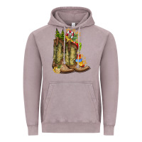 Vintage Zinc Christmas Boots Vintage Hoodie - CowhideDigitalArt
