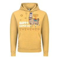 Vintage Mustard happy llamakah llama withorah jewish Vintage Hoodie - linhVisuals