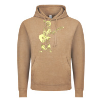 Vintage Coffee cat playing guitar Vintage Hoodie - linhVisuals
