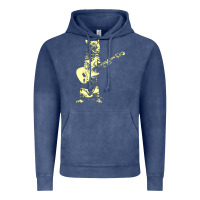 Vintage Denim cat playing guitar Vintage Hoodie - linhVisuals