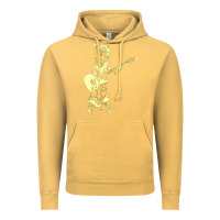 Vintage Mustard cat playing guitar Vintage Hoodie - linhVisuals