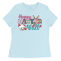 Baby Blue Happy Easter Y'all Ladies Tee - BundleAndBundleShop