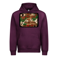 Mauve Wine christmas buffalo plaid cowhide background Urban Hoodie - Jasminsmagicworld