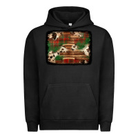 Pigment Black christmas buffalo plaid cowhide background Urban Hoodie - Jasminsmagicworld