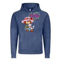 Vintage Denim strawberry shortcake and cat Vintage Hoodie - linhVisuals
