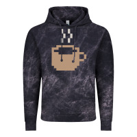 Cloud Black pixel coffee Vintage Hoodie - linhVisuals