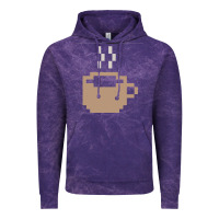 Cloud Purple pixel coffee Vintage Hoodie - linhVisuals