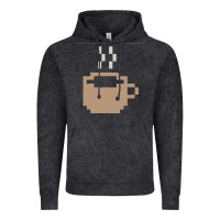 Vintage Black pixel coffee Vintage Hoodie - linhVisuals