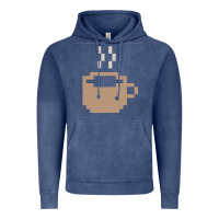 Vintage Denim pixel coffee Vintage Hoodie - linhVisuals