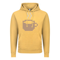 Vintage Mustard pixel coffee Vintage Hoodie - linhVisuals